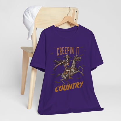 Creepin It Country T-Shirt, Halloween, Scary, Funny, Retro