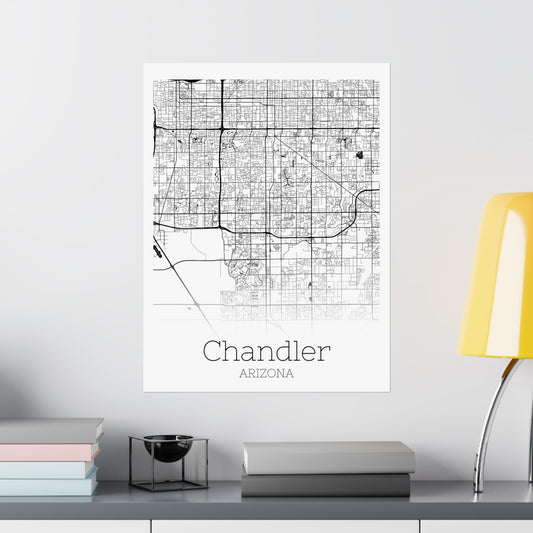 Chandler Arizona City Map Matte Vertical Posters