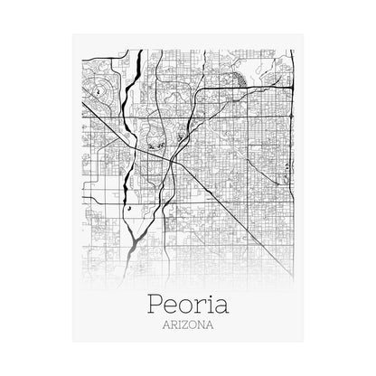 Peoria Arizona City Map Matte Vertical Posters