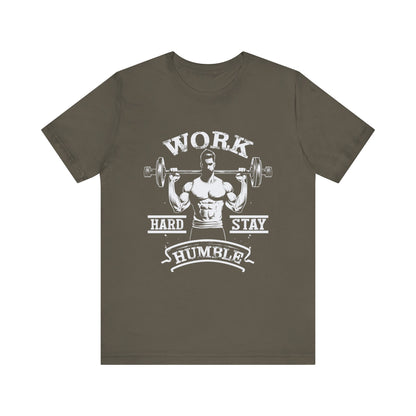 Work Hard Stay Humble T-Shirt, Gym Workout Fitness T-Shirt, II