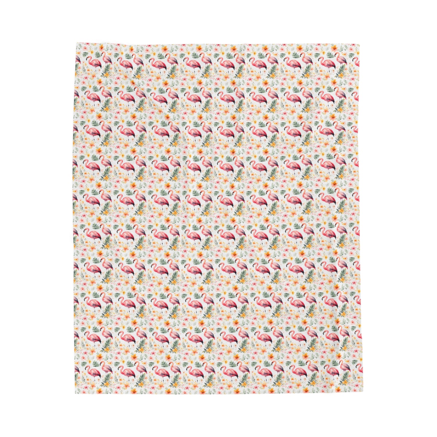 Pink Flamingo pattern 02 Velveteen Plush Blanket