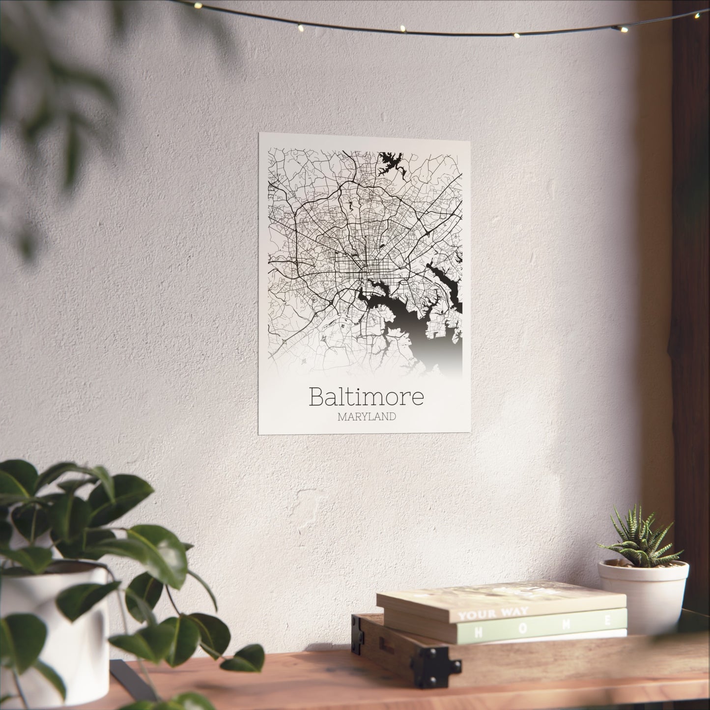 Baltimore Maryland City Map Matte Vertical Posters