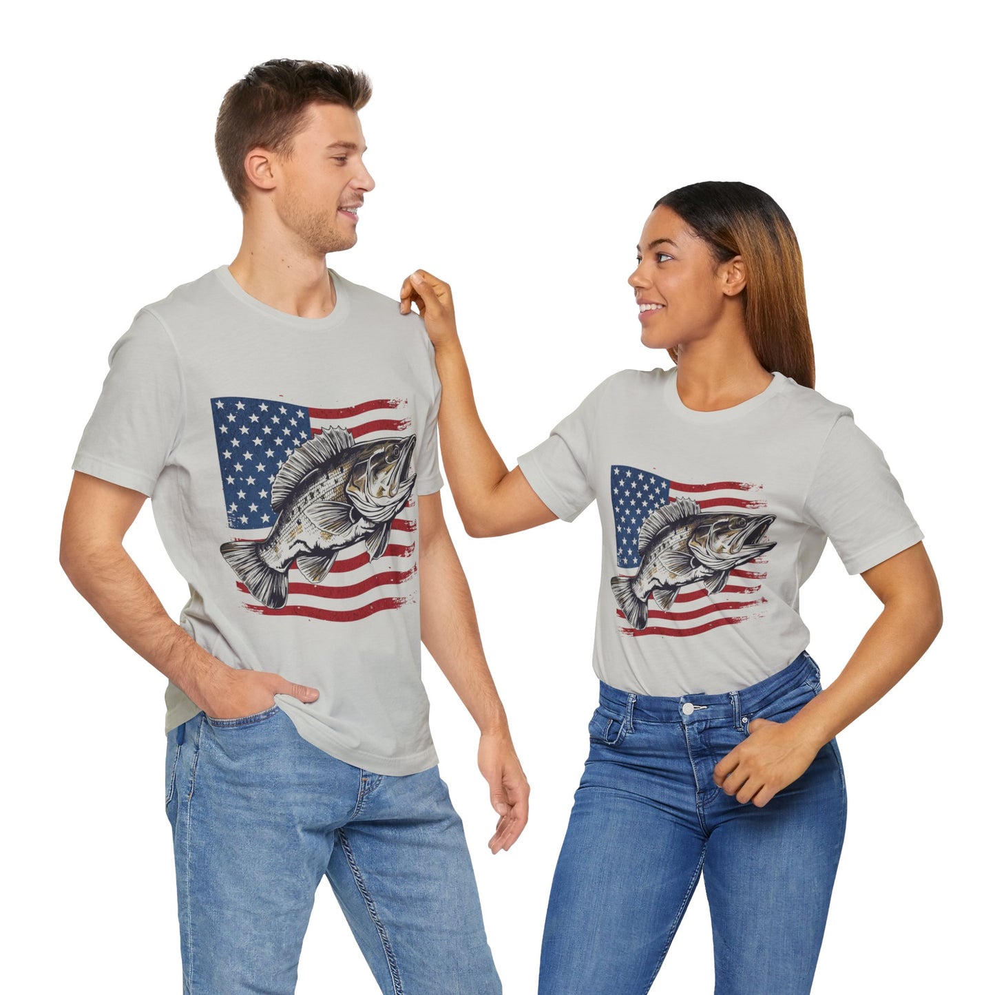 Fishing Camouflage American Flag T-Shirt, Patriotic Fishing T-Shirt