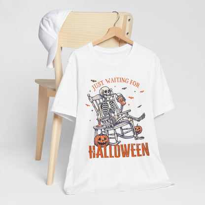 Just Waiting For Halloween T-Shirt, Halloween, Scary, Funny, Retro