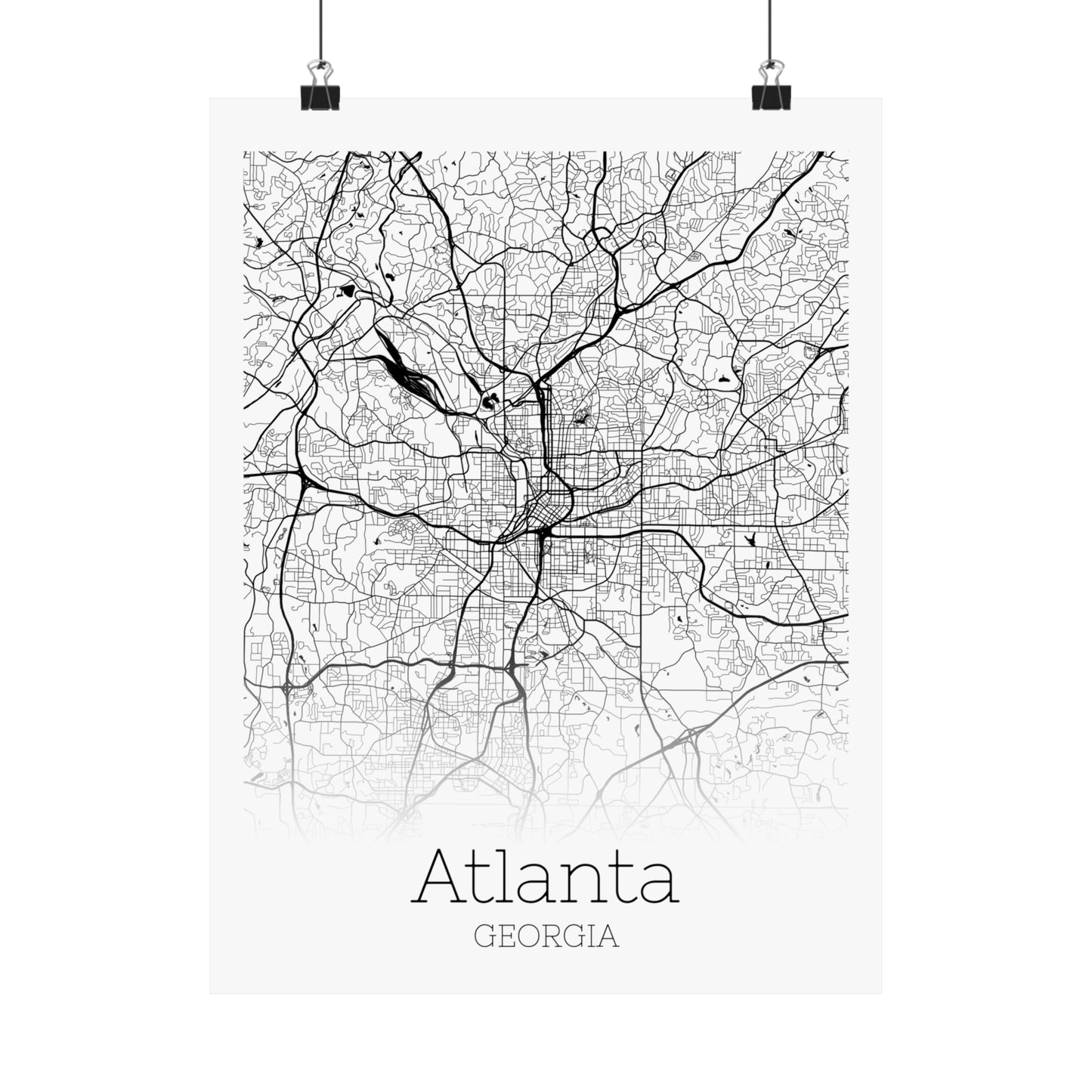 Atlanta Georgia City Map Matte Vertical Posters