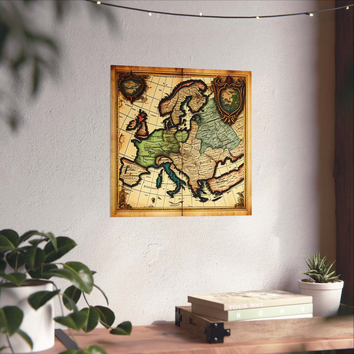 Old Map No: 02 Square Matte Poster, Vintage Poster