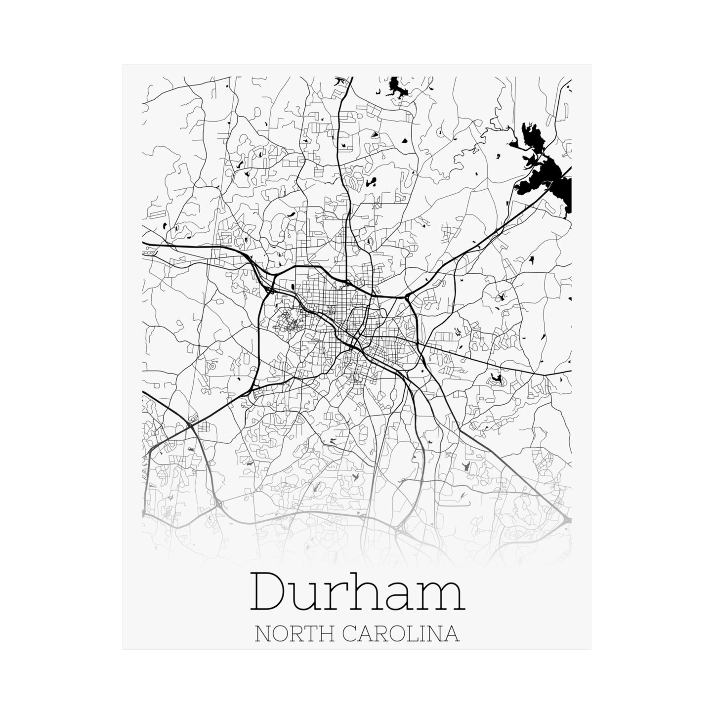 Durham North Carolina City Map Matte Vertical Posters