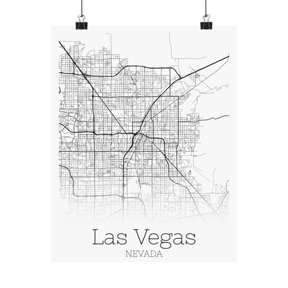 Las Vegas Nevada City Map Matte Vertical Posters