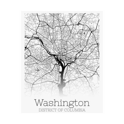 Washington DC City Map Matte Vertical Posters