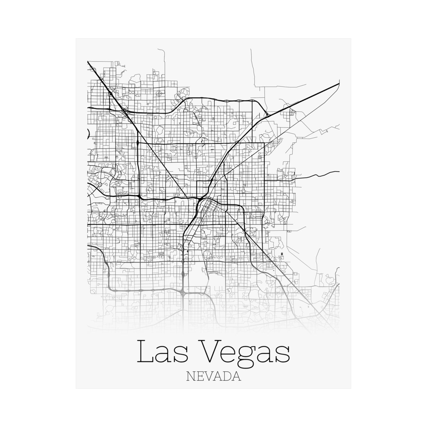 Las Vegas Nevada City Map Matte Vertical Posters