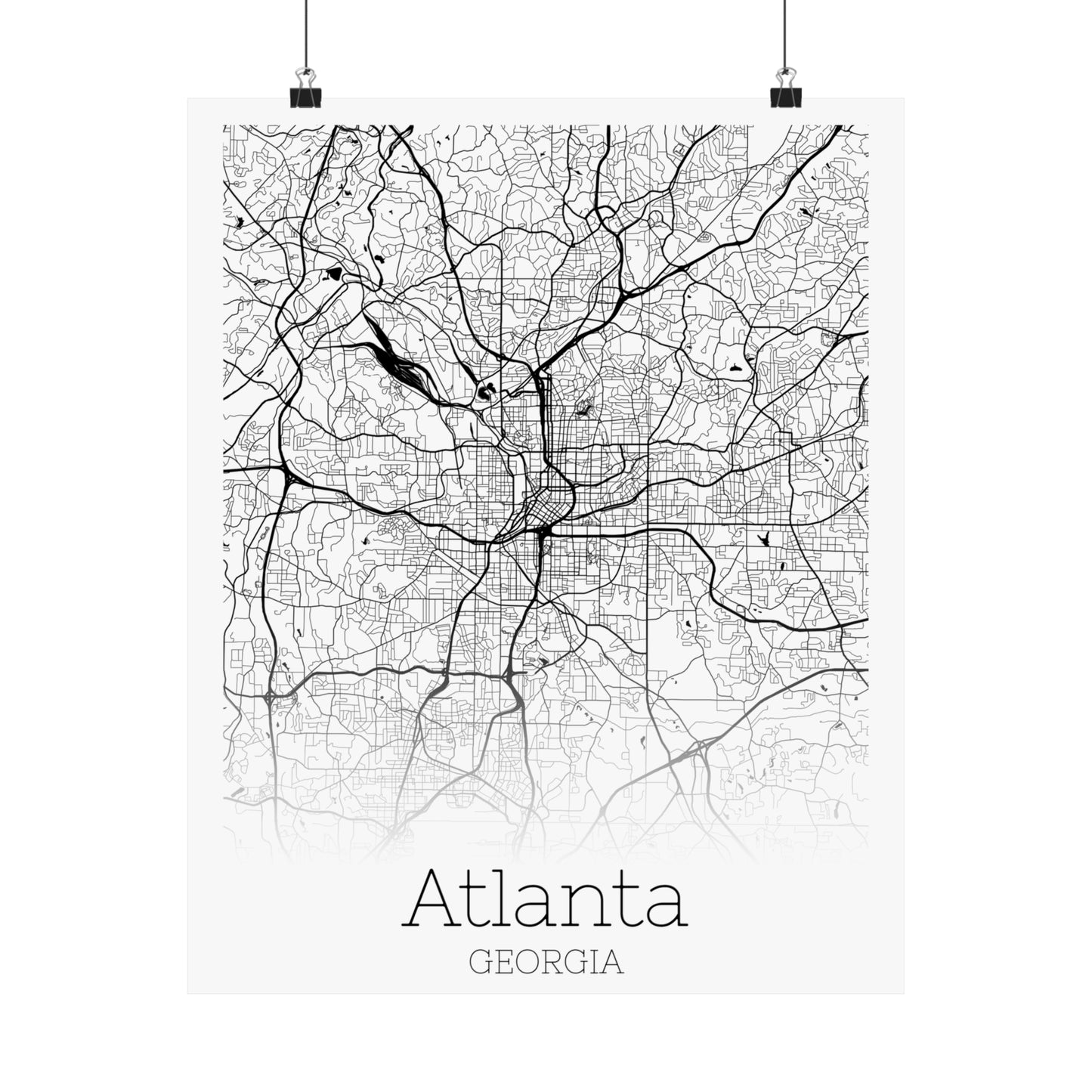 Atlanta Georgia City Map Matte Vertical Posters