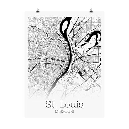 St Louis Missouri City Map Matte Vertical Posters