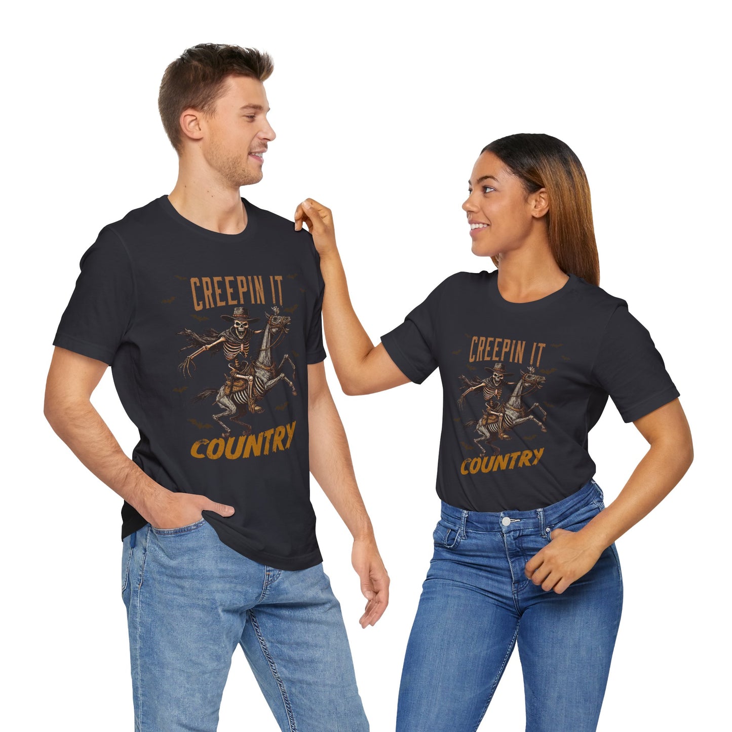 Creepin It Country T-Shirt, Halloween, Scary, Funny, Retro