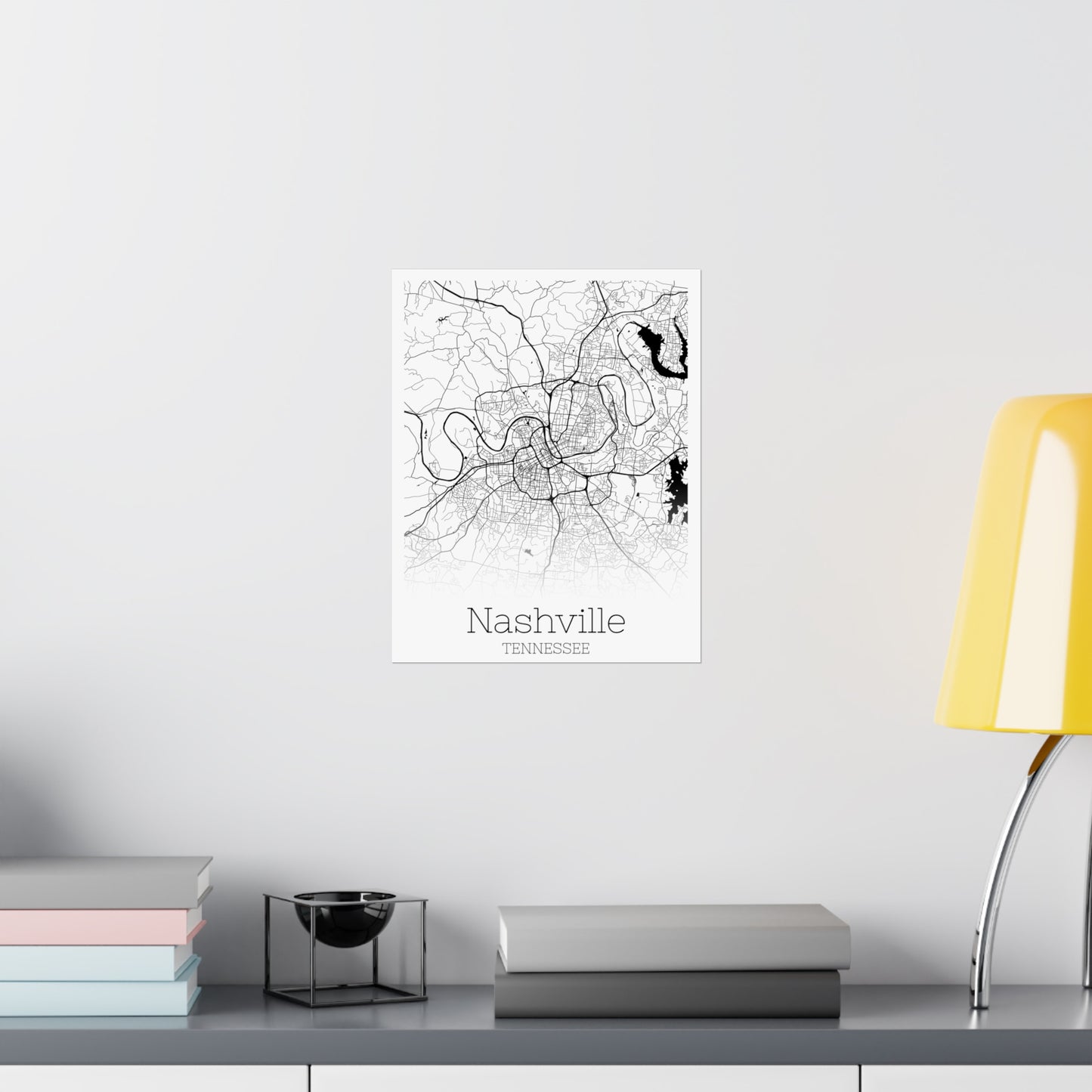 Nashville Tennessee City Map Matte Vertical Posters