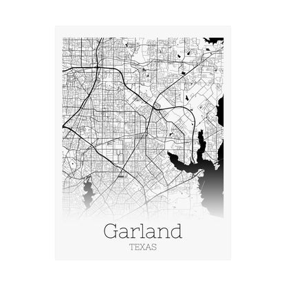 Garland Texas City Map Matte Vertical Posters