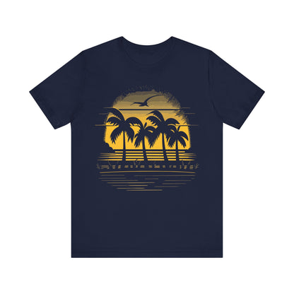 Sunset With Palm Trees T-Shirt, Dark Sunset, Palm Beach T-Shirt