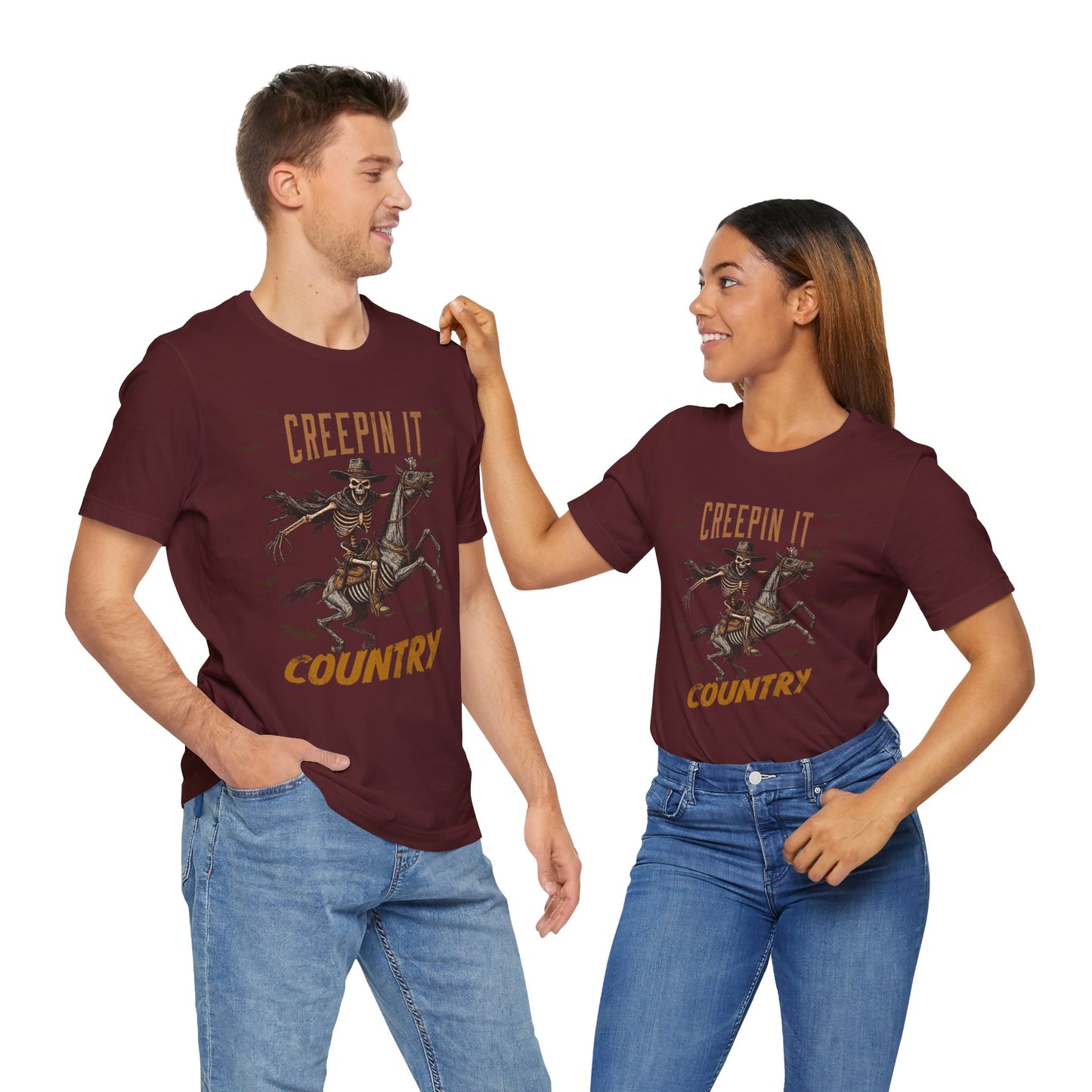 Creepin It Country T-Shirt, Halloween, Scary, Funny, Retro