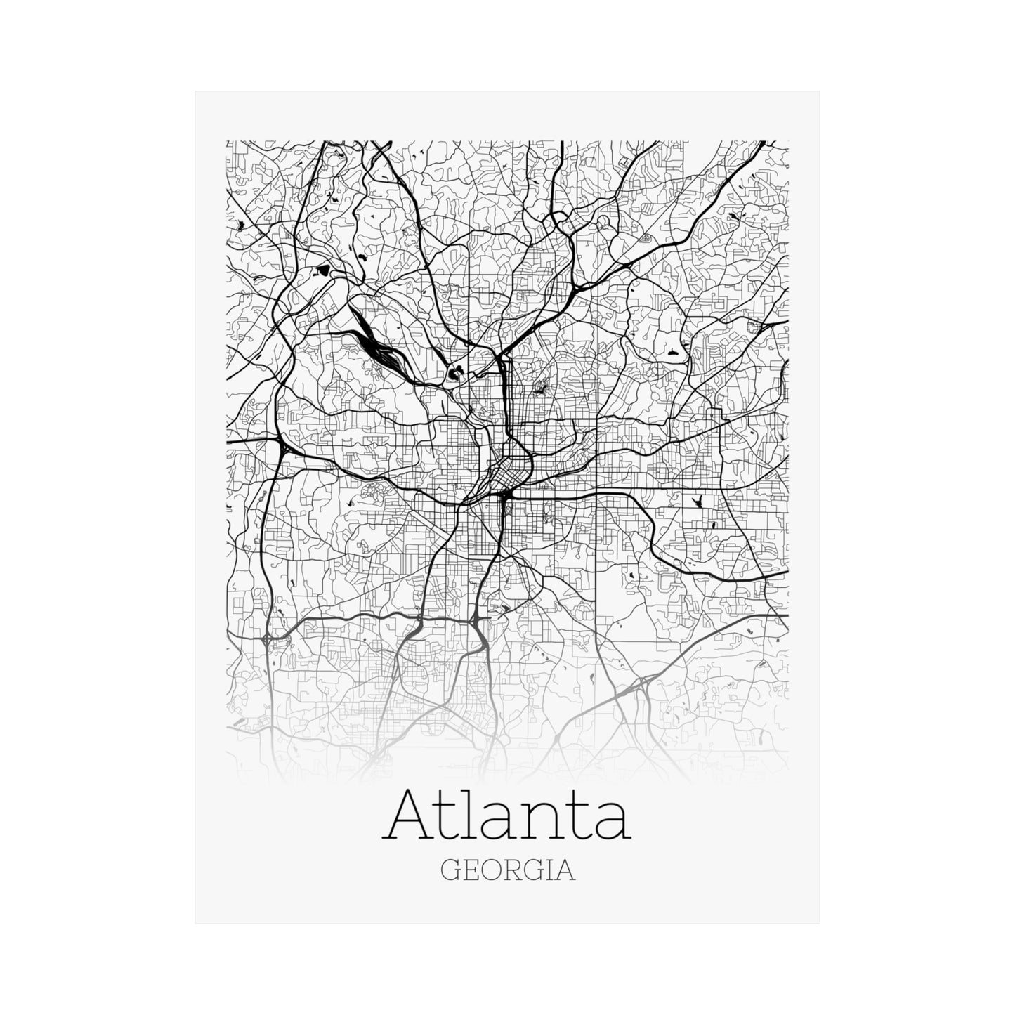 Atlanta Georgia City Map Matte Vertical Posters