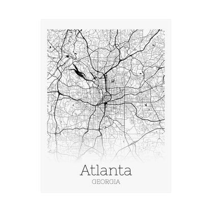 Atlanta Georgia City Map Matte Vertical Posters