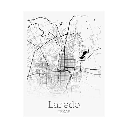 Laredo Texas City Map Matte Vertical Posters