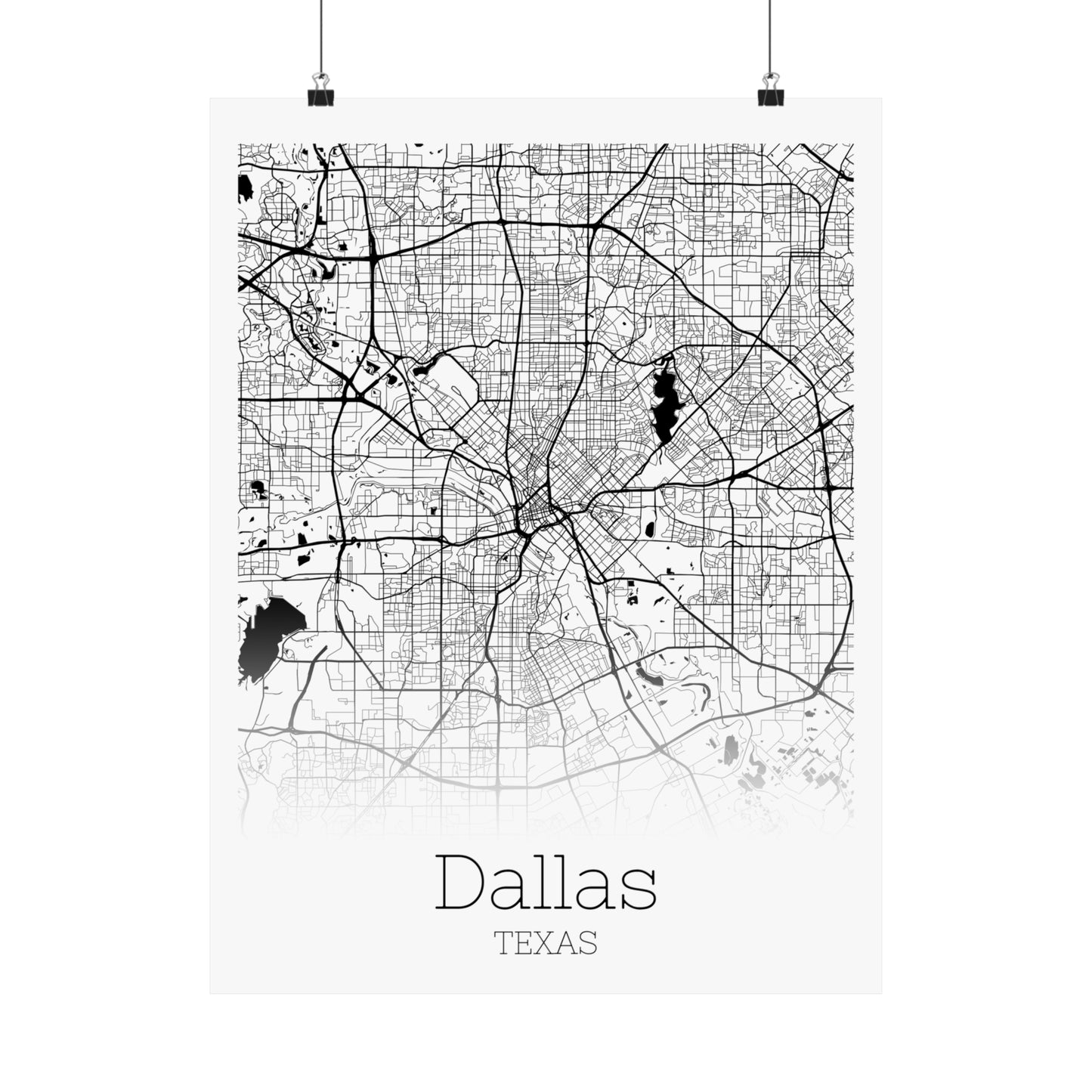 Dallas Texas City Map Matte Vertical Posters