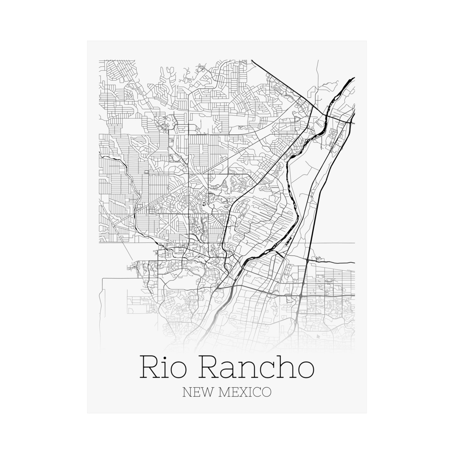 Rio Rancho New Mexico City Map Matte Vertical Posters