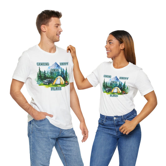 Camping Is My Happy Place T-Shirt, Camping, Outdoors, Adventure, Mountain T-Shirt