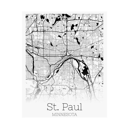 St Paul Minnesota City Map Matte Vertical Posters