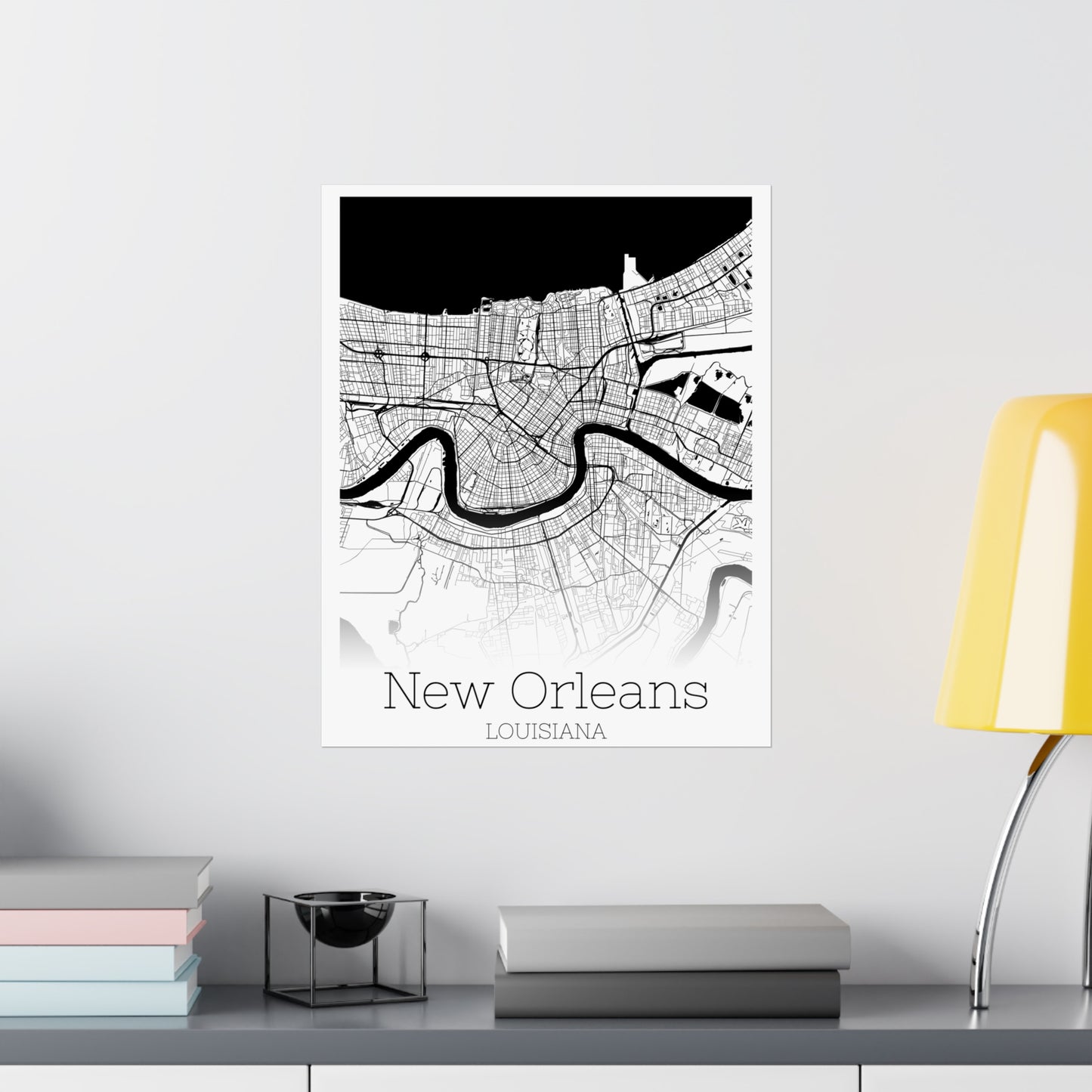 New Orleans Louisiana City Map Matte Vertical Posters