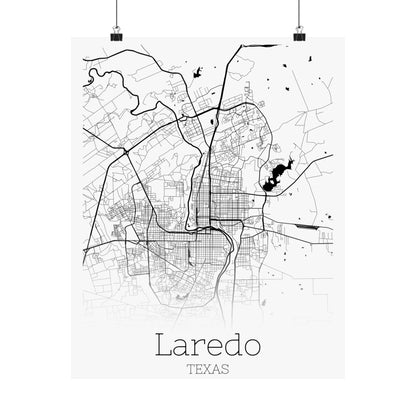 Laredo Texas City Map Matte Vertical Posters