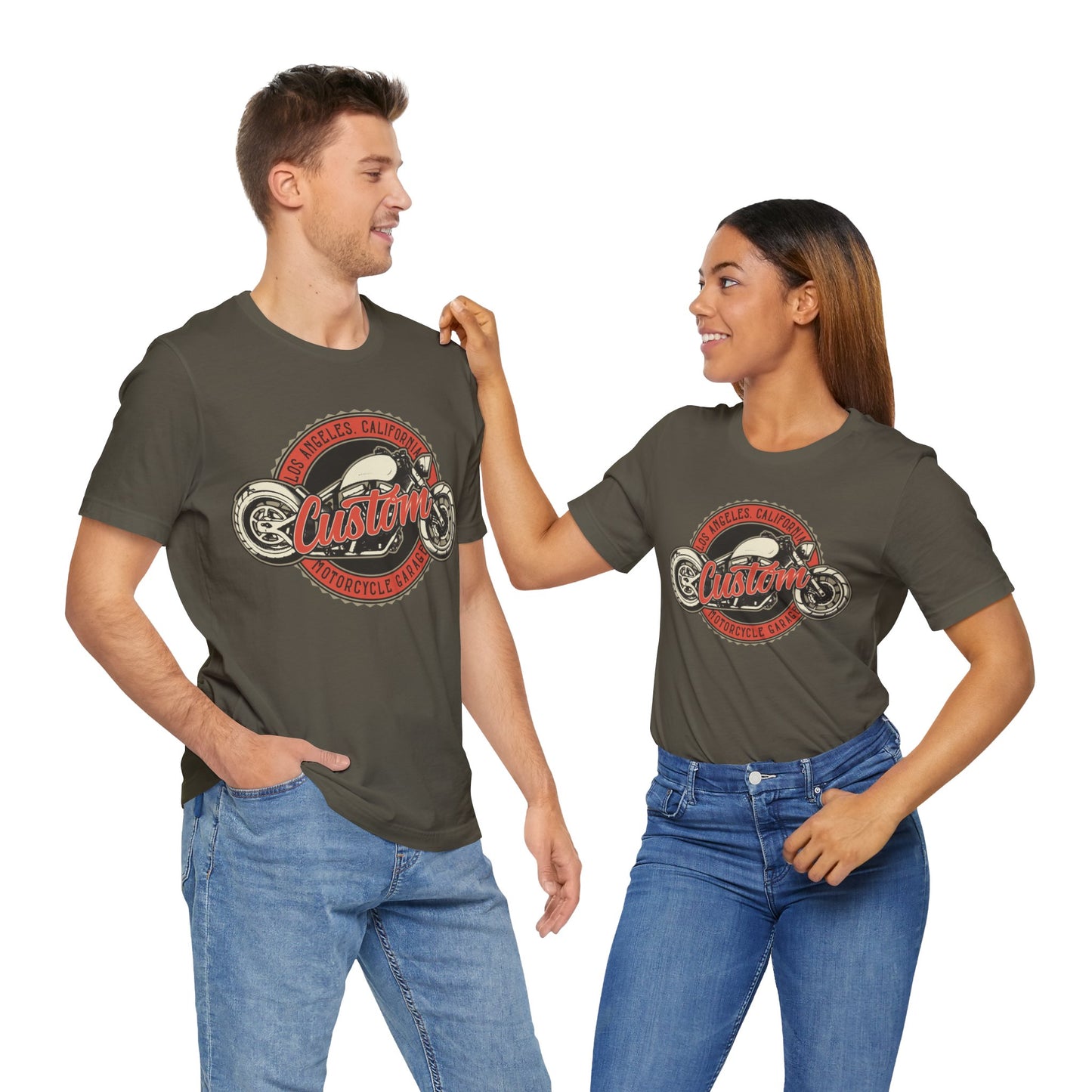 Los Angles California Custom Motorcycle T-Shirt, Los Angles, California, Custom Bikers T-Shirt