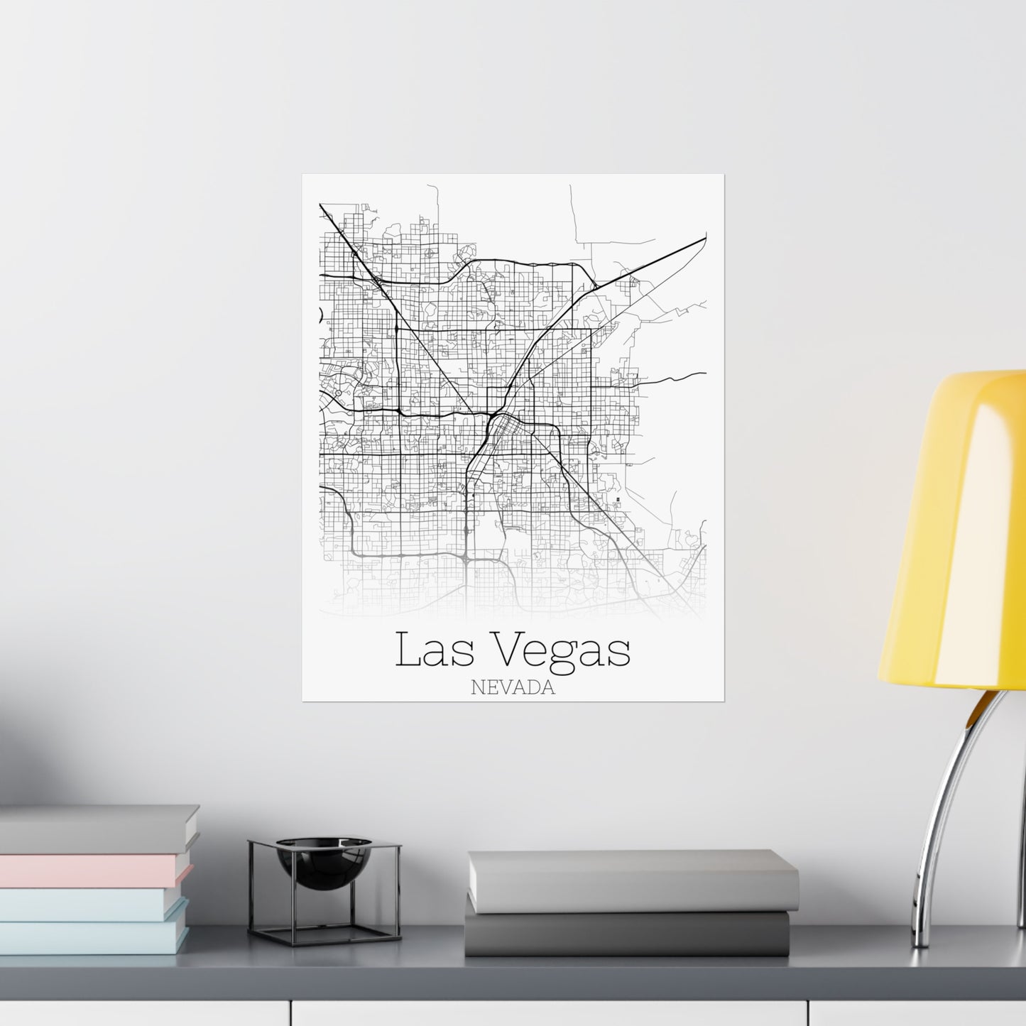 Las Vegas Nevada City Map Matte Vertical Posters