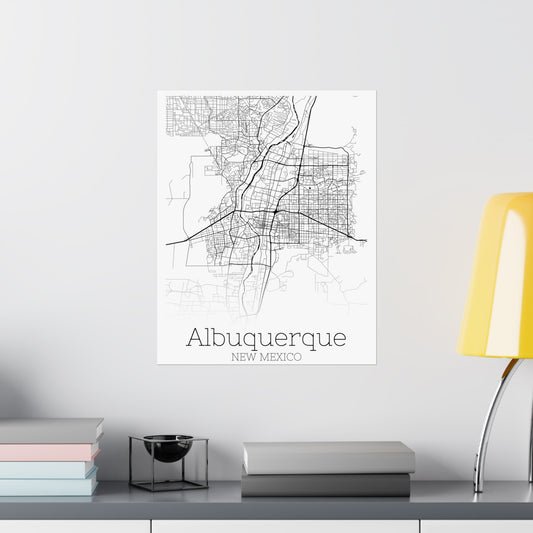 Albuquerque New Mexico Map Matte Vertical Posters