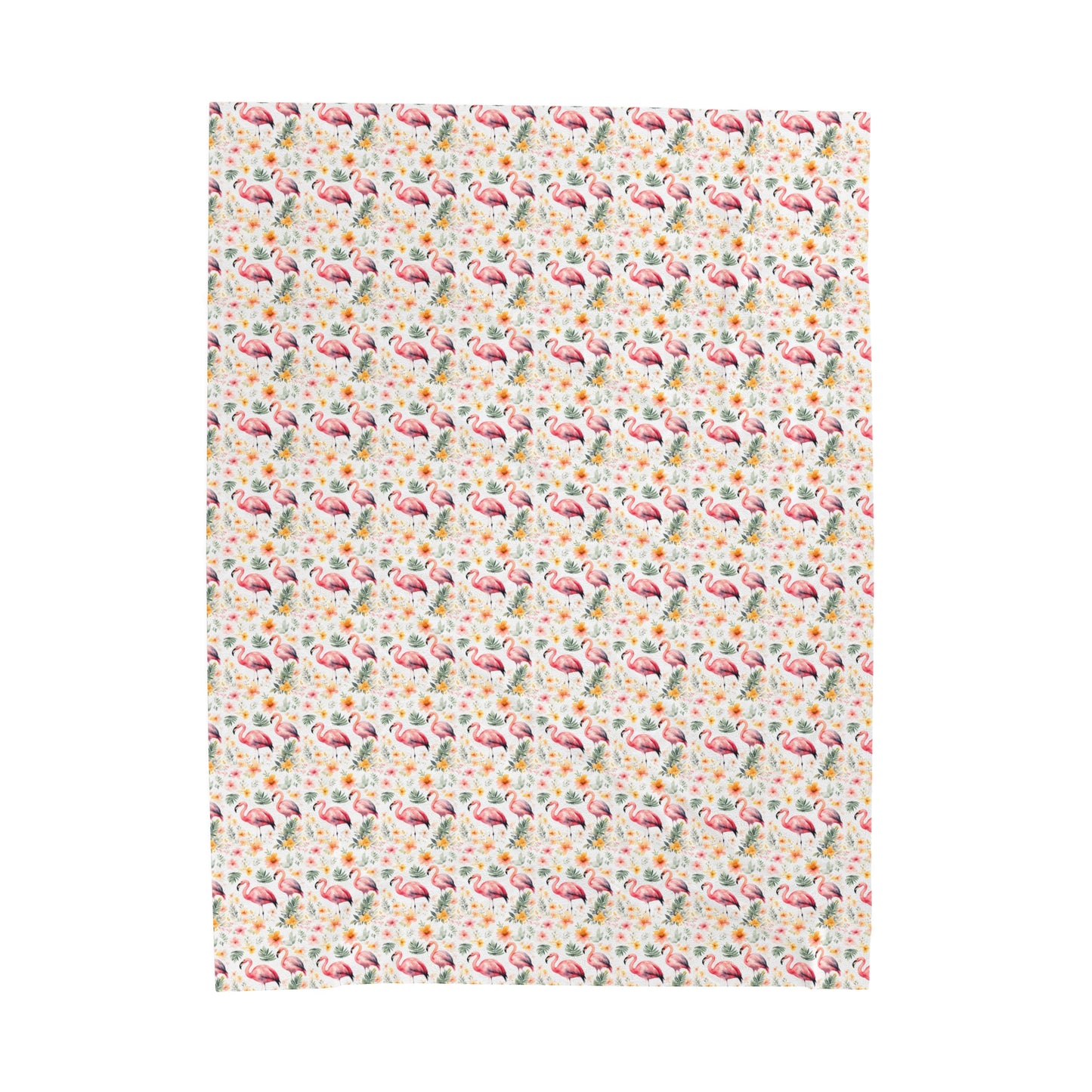 Pink Flamingo pattern 02 Velveteen Plush Blanket