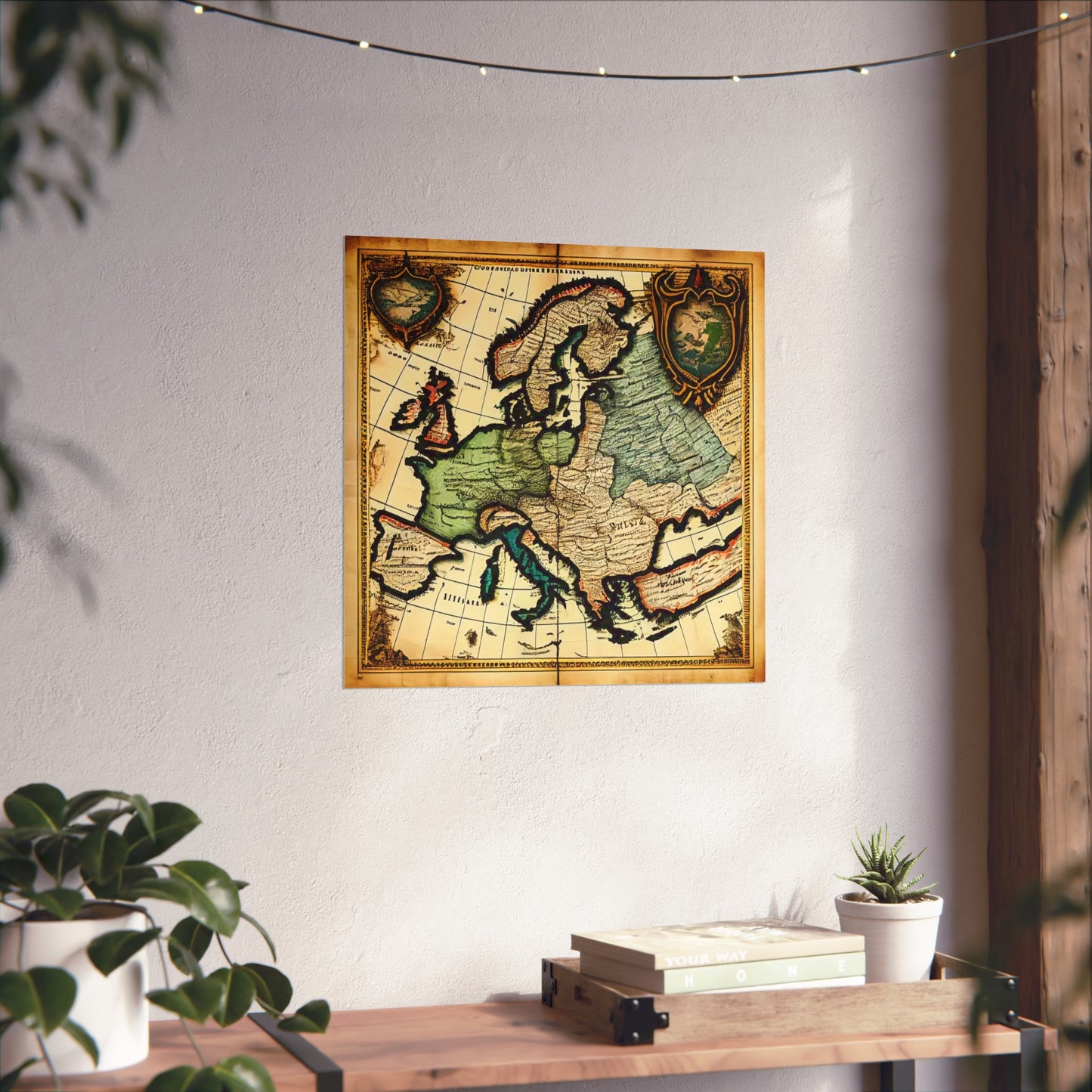 Old Map No: 02 Square Matte Poster, Vintage Poster