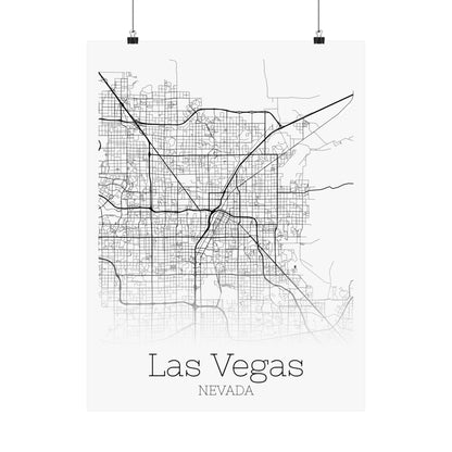 Las Vegas Nevada City Map Matte Vertical Posters