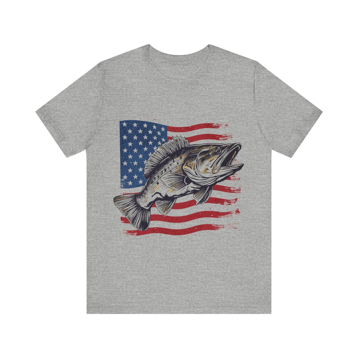 Fishing Camouflage American Flag T-Shirt, Patriotic Fishing T-Shirt