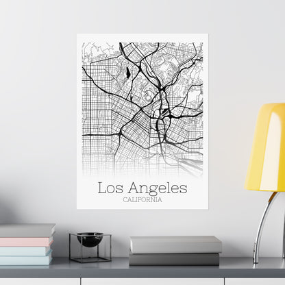 Los Angeles California City Map Matte Vertical Posters