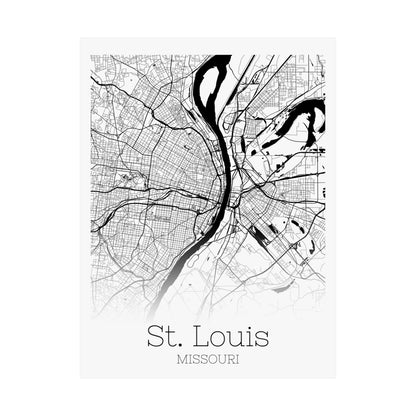 St Louis Missouri City Map Matte Vertical Posters