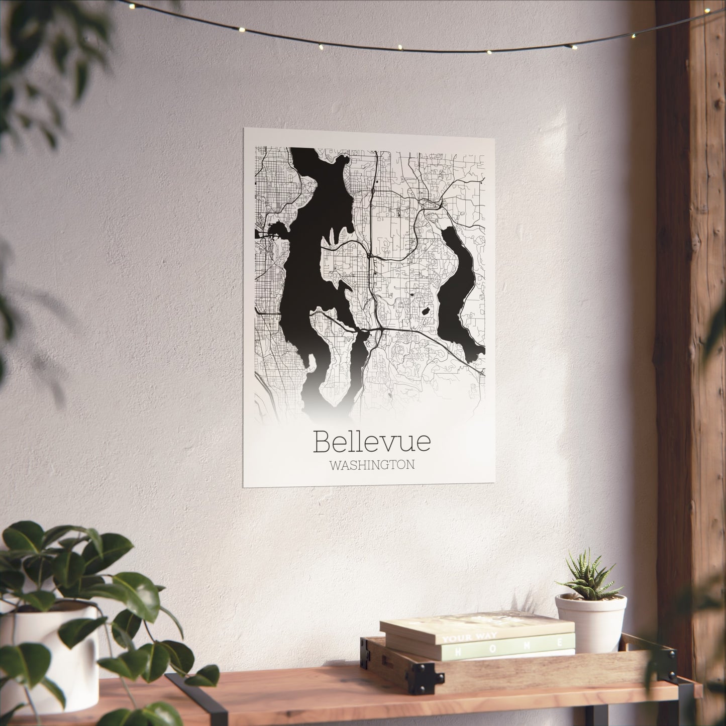 Bellevue Washington City Map Matte Vertical Posters