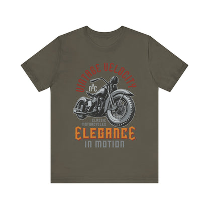 Vintage Velocity Elegance in Motion T-Shirt, Motorcycle T-Shirt, Chopper, Custom Bike T-Shirt