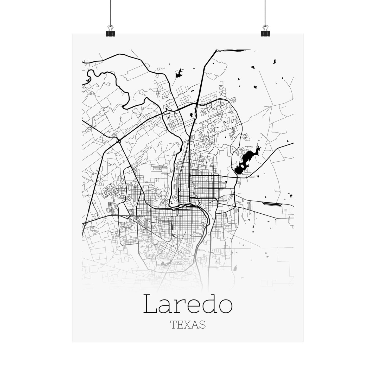 Laredo Texas City Map Matte Vertical Posters