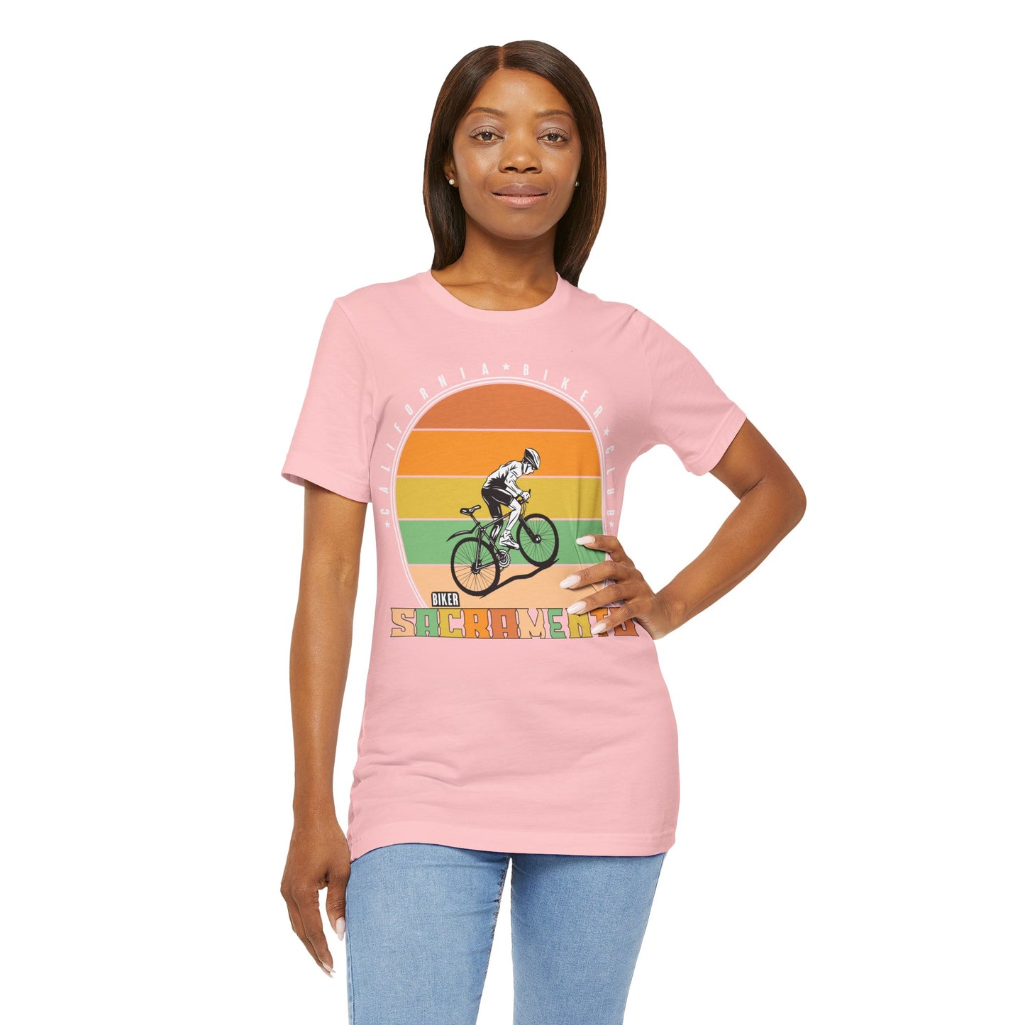 Retro Sacramento California Biker Club T-Shirt, Bicycle, California, Sacramento Biker T-Shirt