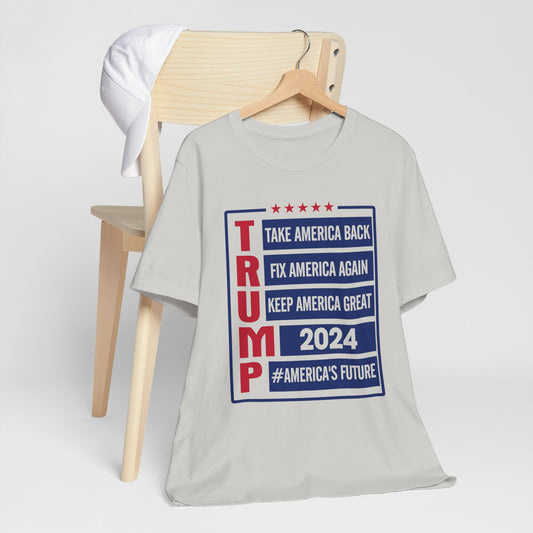 Trump 2024 America's Future T-Shirt, Politics, Vote, Election, Republican