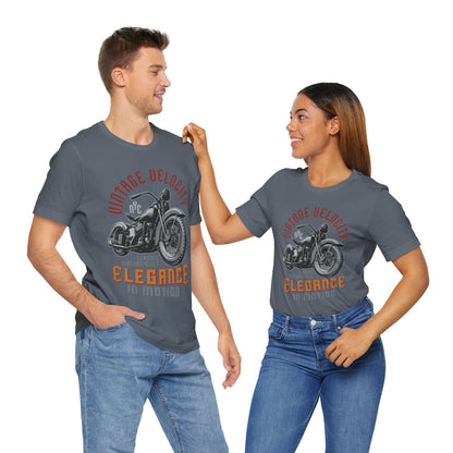 Vintage Velocity Elegance in Motion T-Shirt, Motorcycle T-Shirt, Chopper, Custom Bike T-Shirt