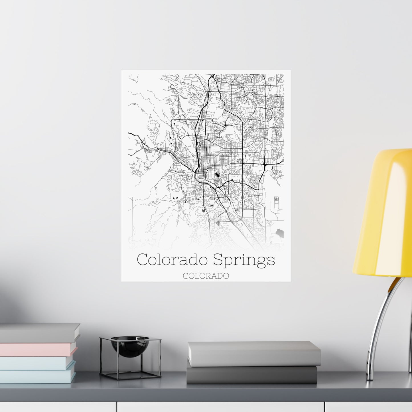 Colorado Springs Colorado City Map Matte Vertical Posters