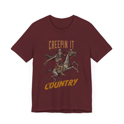 Creepin It Country T-Shirt, Halloween, Scary, Funny, Retro