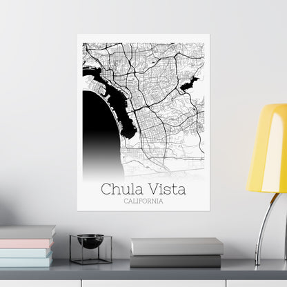 Chula Vista California City Map Matte Vertical Posters