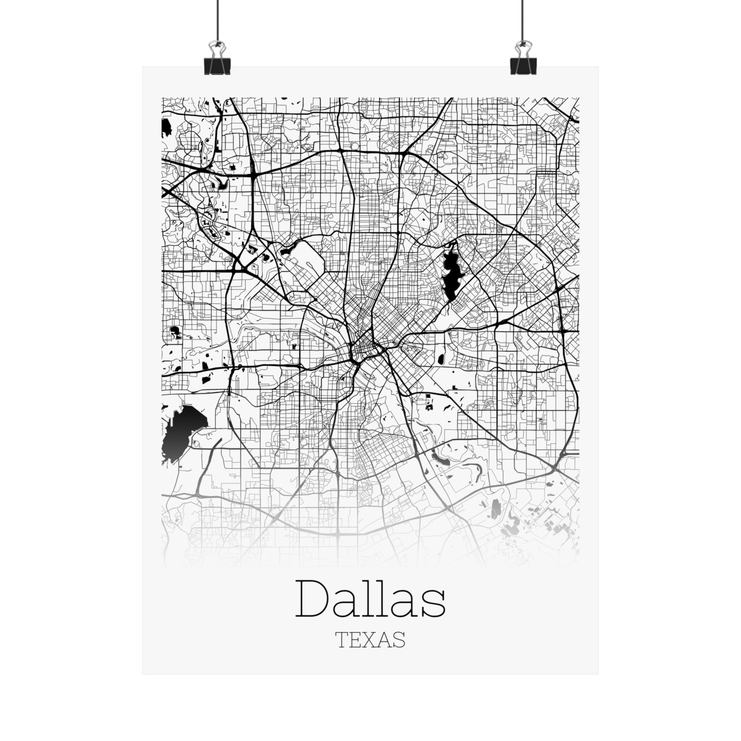 Dallas Texas City Map Matte Vertical Posters