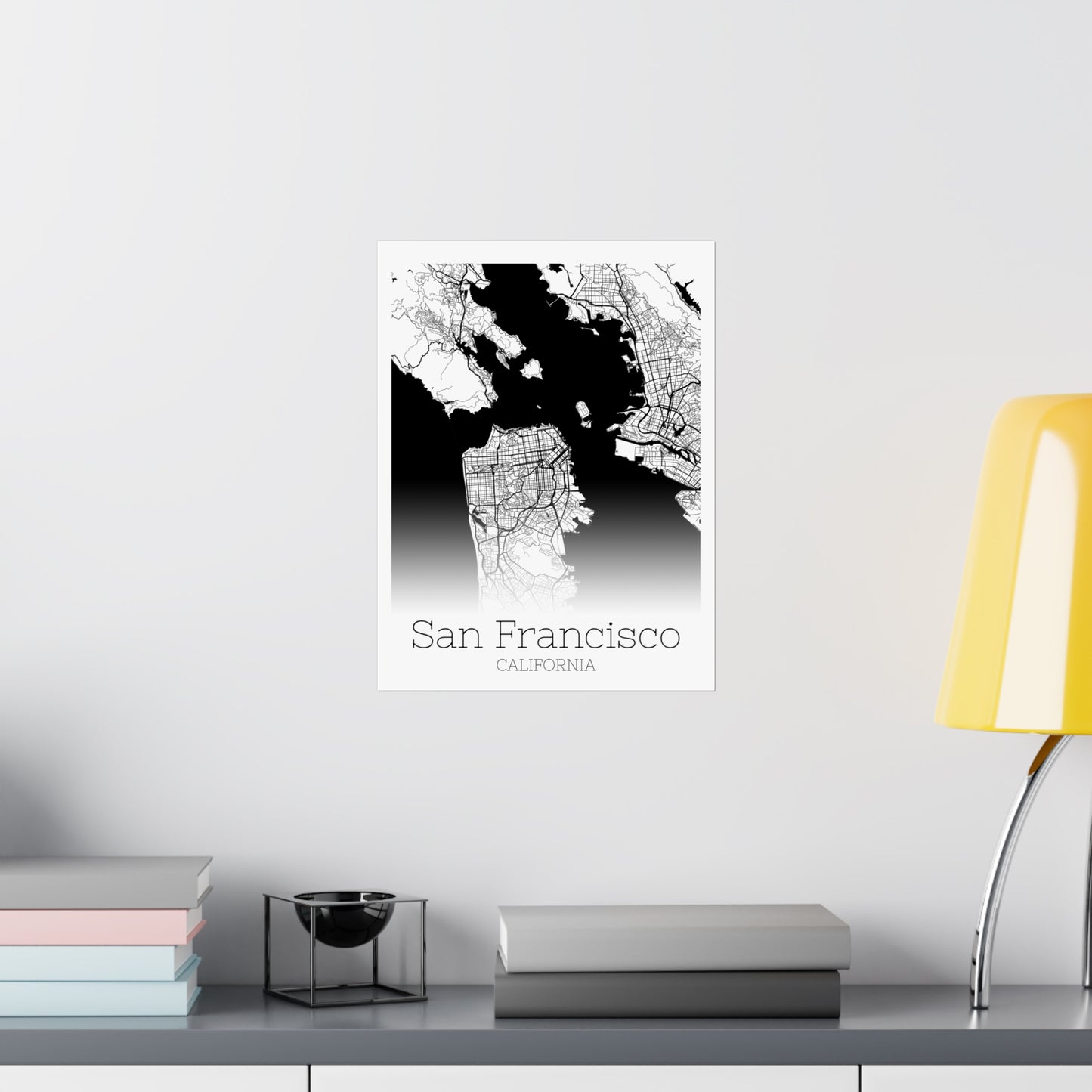 San Francisco California City Map Matte Vertical Posters